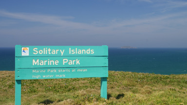 Solitary Islands Marine Park is the first marine protected area to be designated in New South Wales, Australia (1998). It is located on the east coast of Australia and stretches 75 kilometres along the coastline.